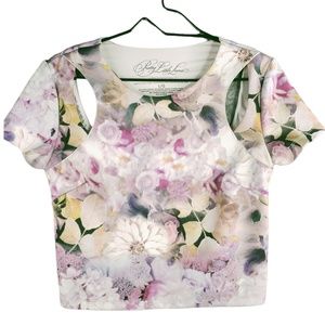 Aeropostale Pretty Little Liars Top Womens L Floral Cutouts Cropped Thick Knit